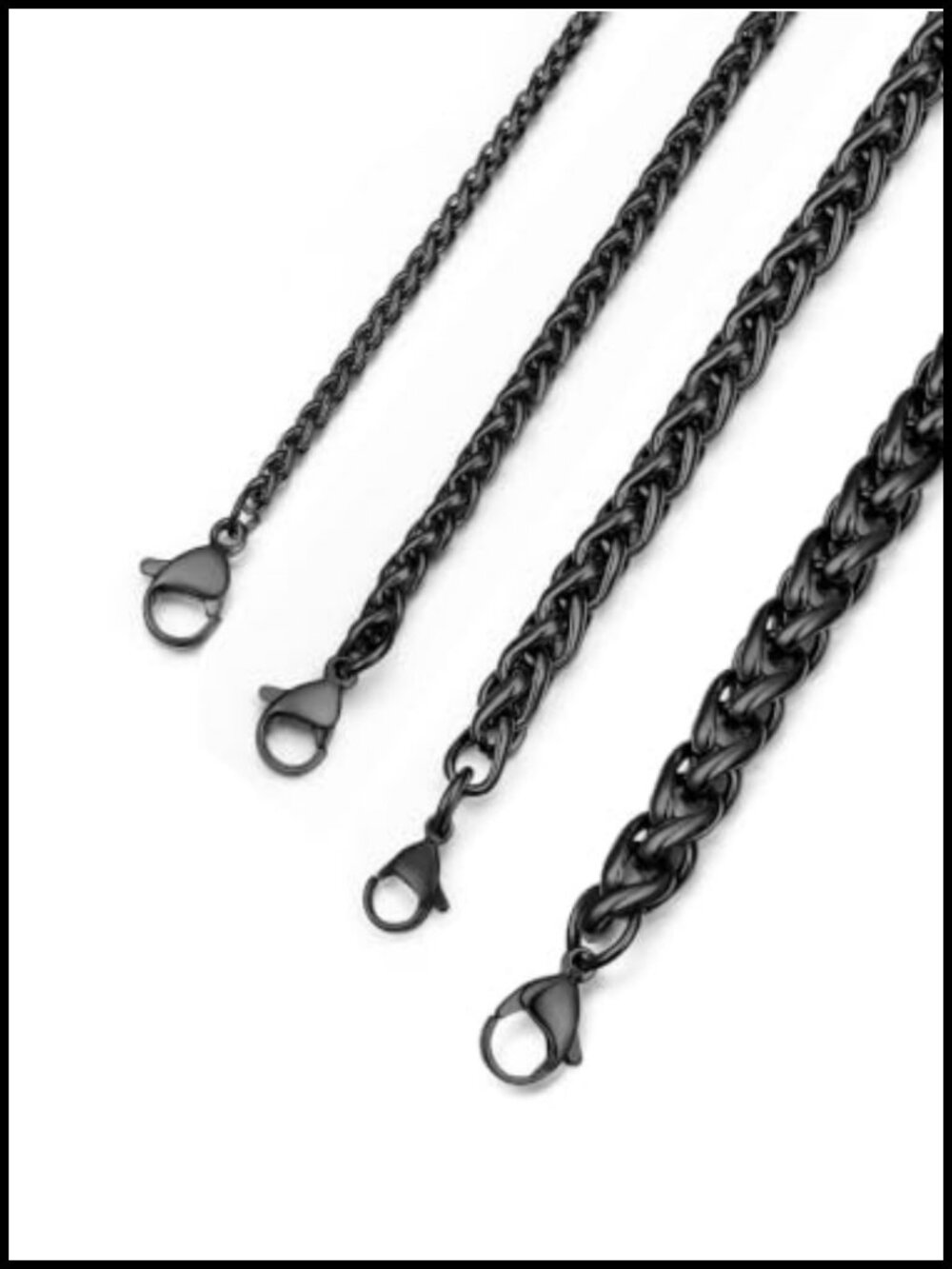Men's Stainless Steel Wheat Chain Necklace 3mm Lobster Clasp 22in